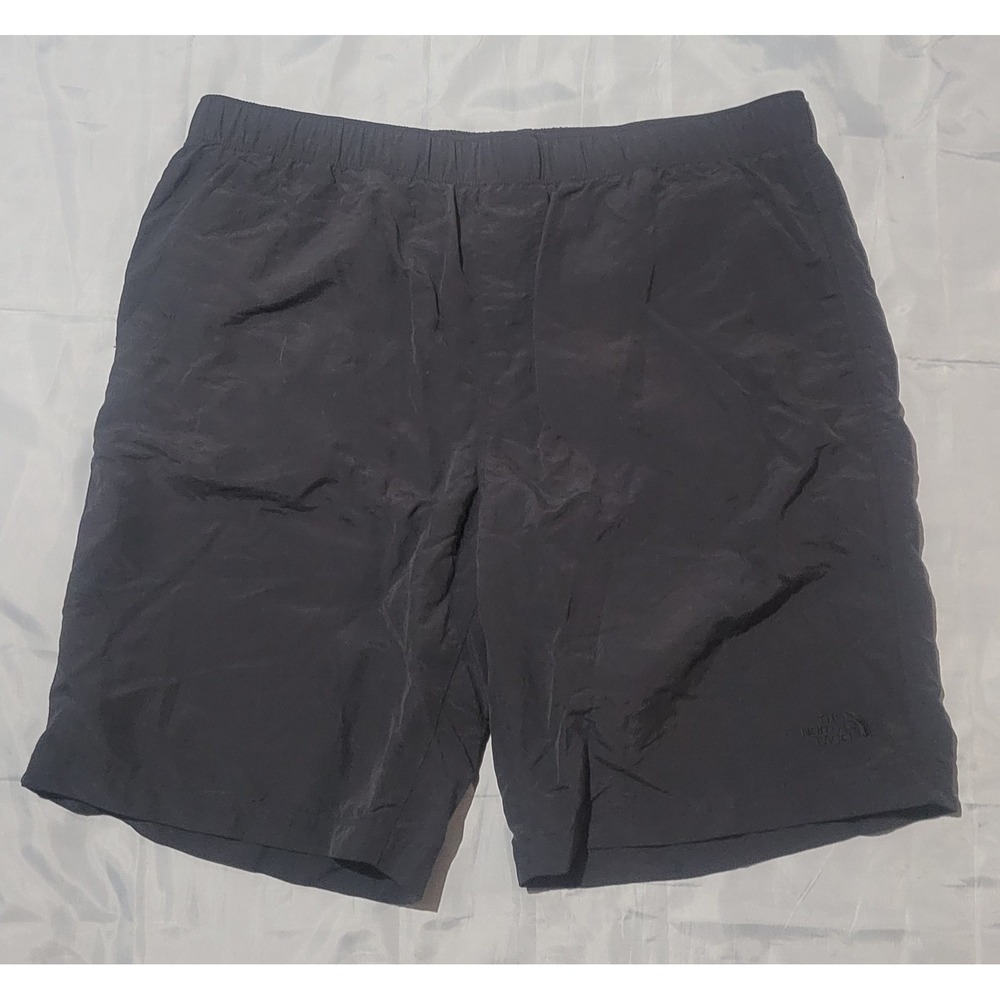 North Face Shorts Mens Large Black‎ Lined Swim Trunks Beach Hiking Adult EUC